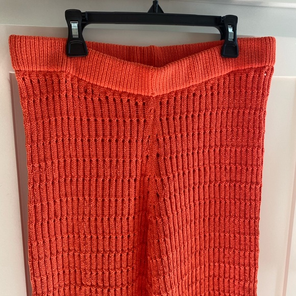 Zara Chenille Orange Pants Medium - Picture 3 of 4
